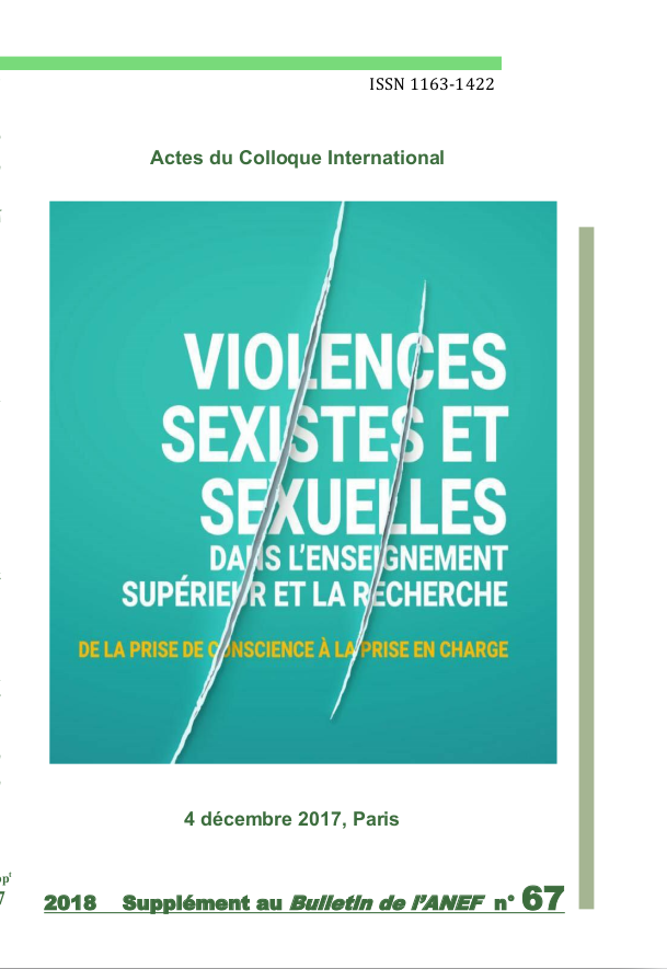 Les Actes Du Colloque “violences Sexistes Et Sexuelles Dans Lenseignement Supérieur Et La 0157